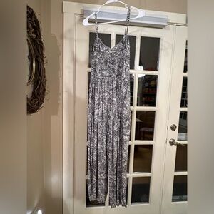 Black and white strapless jumpsuit